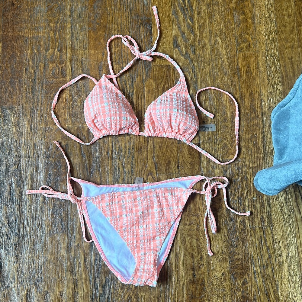 shein coral bikini set